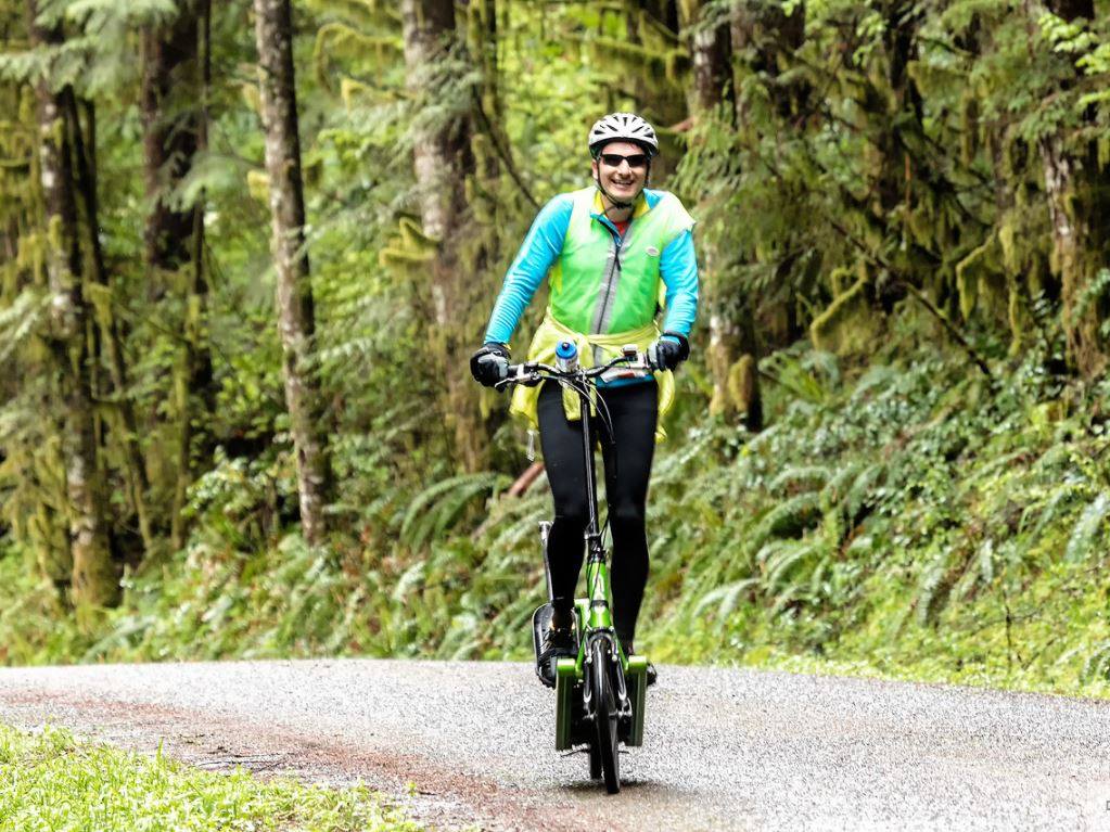 Eugene sleep apnea doctor riding a bike outdoors