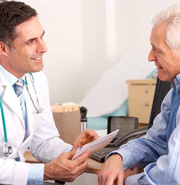 Sleep doctor speaking with a patient
