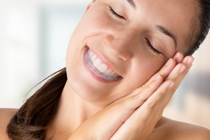 woman wearing oral appliance 