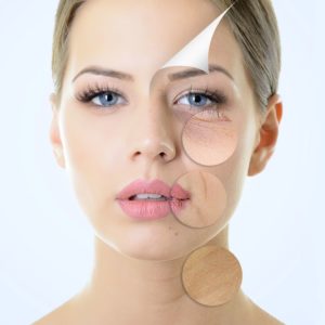 Photo showing aging process of woman’s face